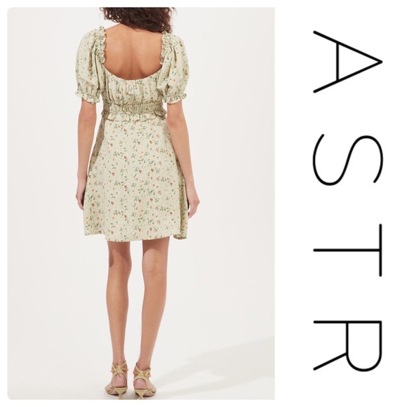 Astr Puff sleeve floral print mini dress - Picture 2 of 4